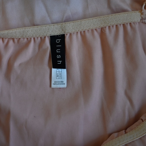 Blush Pink Lingerie Mini Slip Dress L - Picture 3 of 4